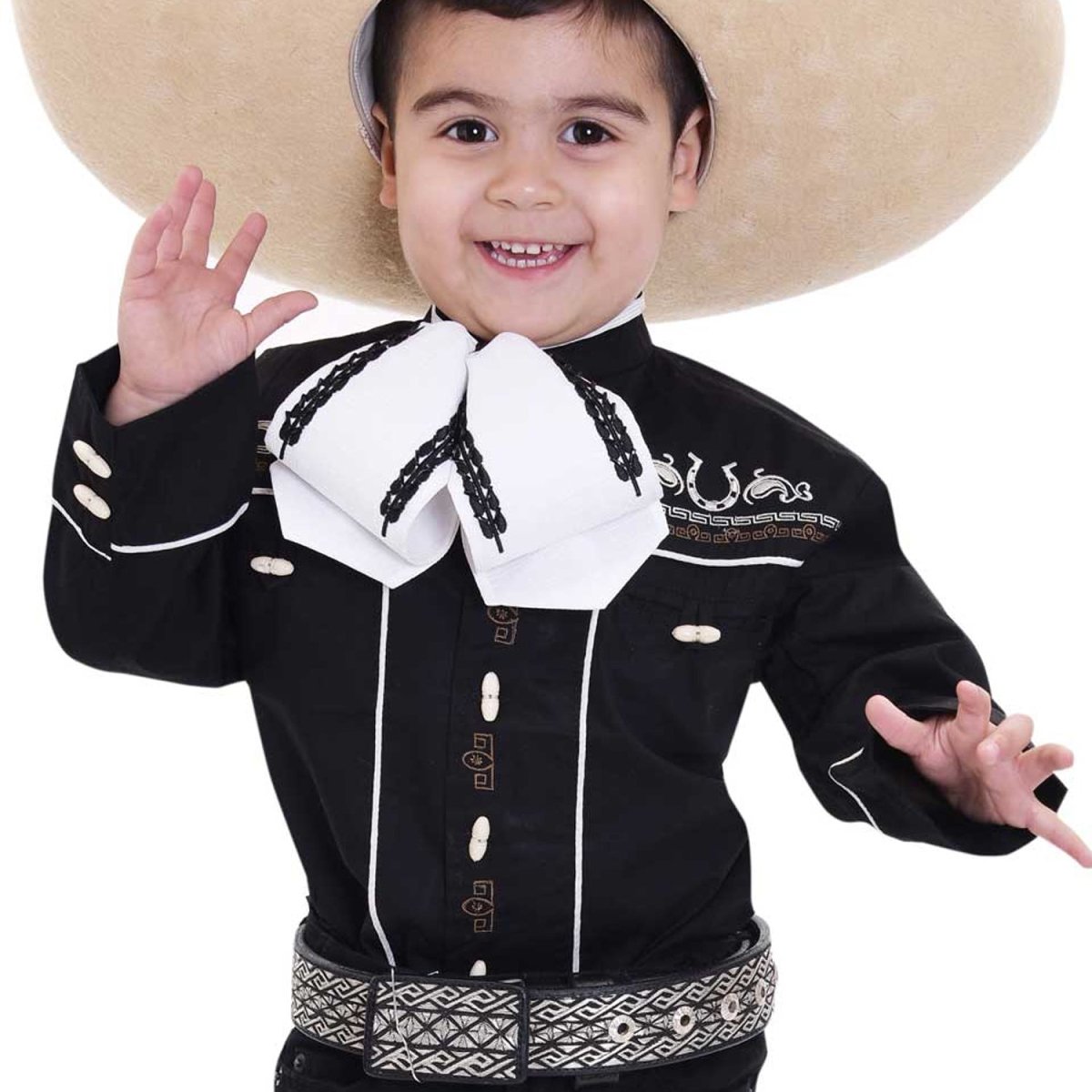 Camisa Charra Bordada para Niño Color Negro WD-939 - White Diamonds Boots