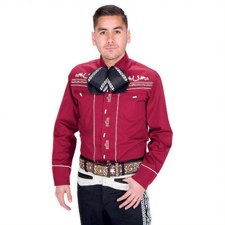 Camisa Charra Bordada para Niño Color Rojo WD-970M - White Diamonds Boots