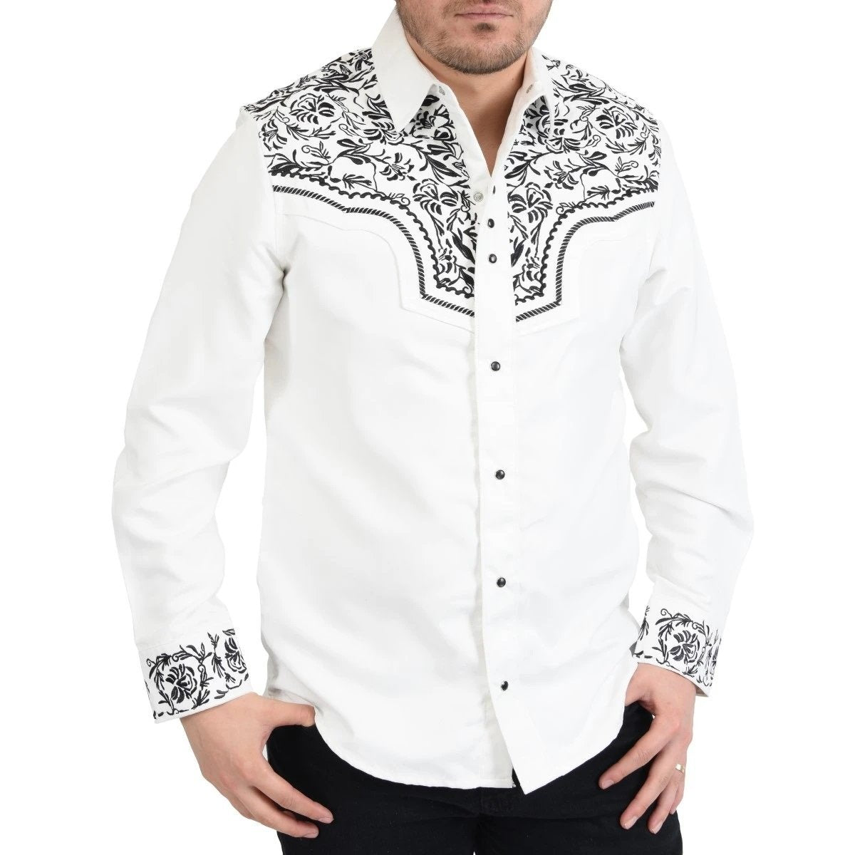 Camisa Vaquera Gamuza Bordada White Diamonds WD-956 - White Diamonds