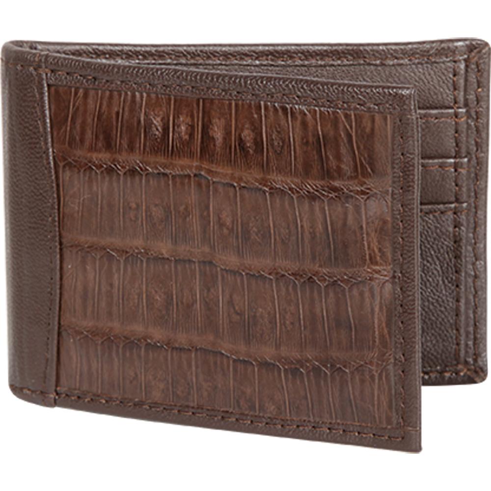 Genuine Leather and Caiman Wallet Brown Color - Los Altos Boots - Front View
