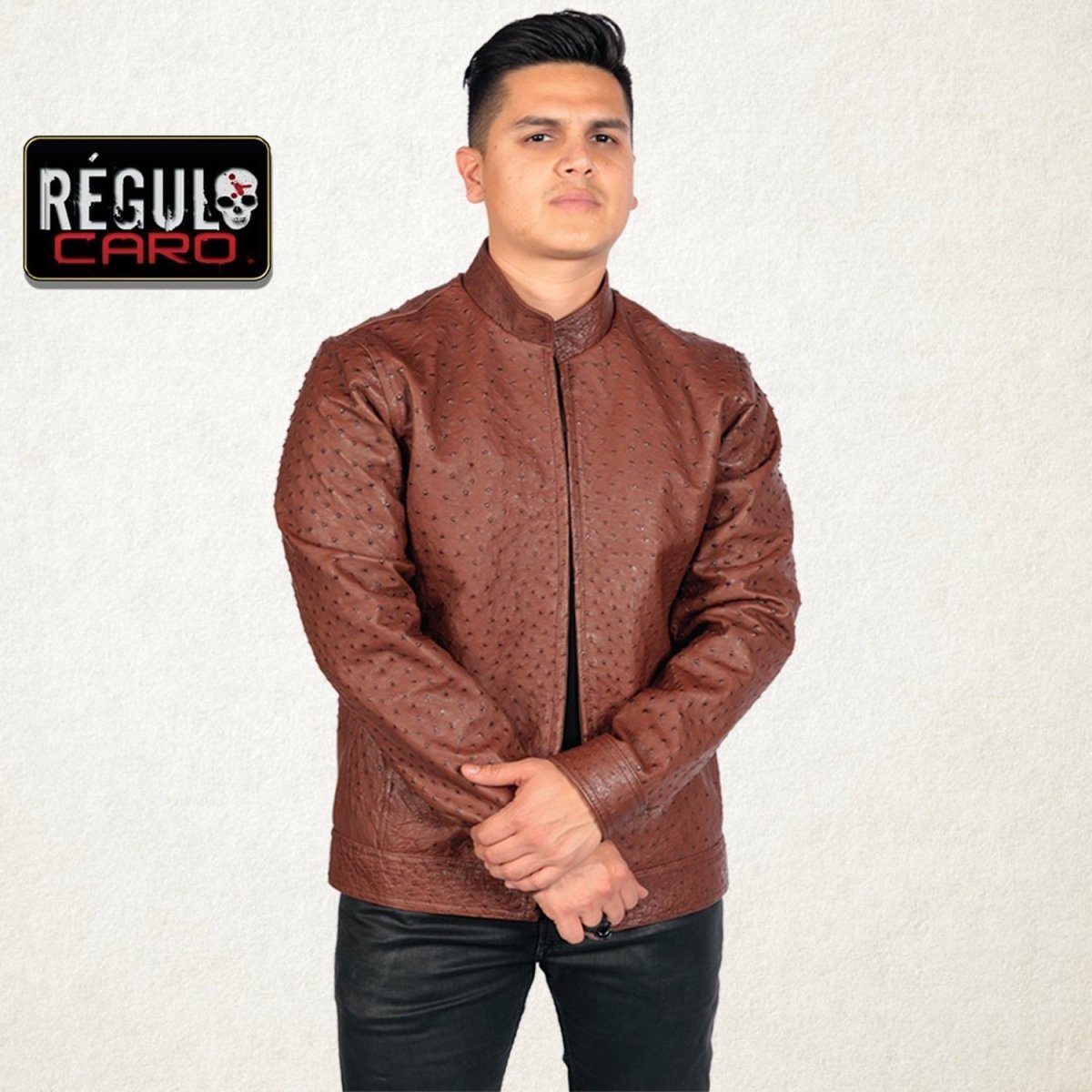 Chamarra de Piel de Avestruz Fina Original WD-1773 - White Diamonds