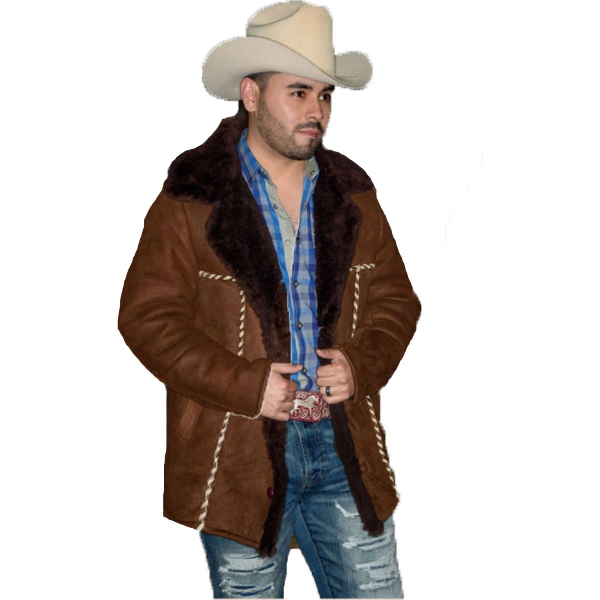 Chamarra Vaquera Larga de Borrego WD-1777 - White Diamonds