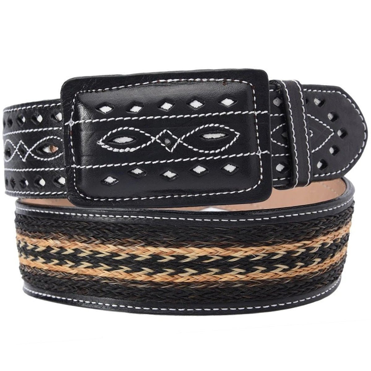 Cinto Charro de Cuero con Pelo de Caballo de 2" imp-14143 - Impormexico