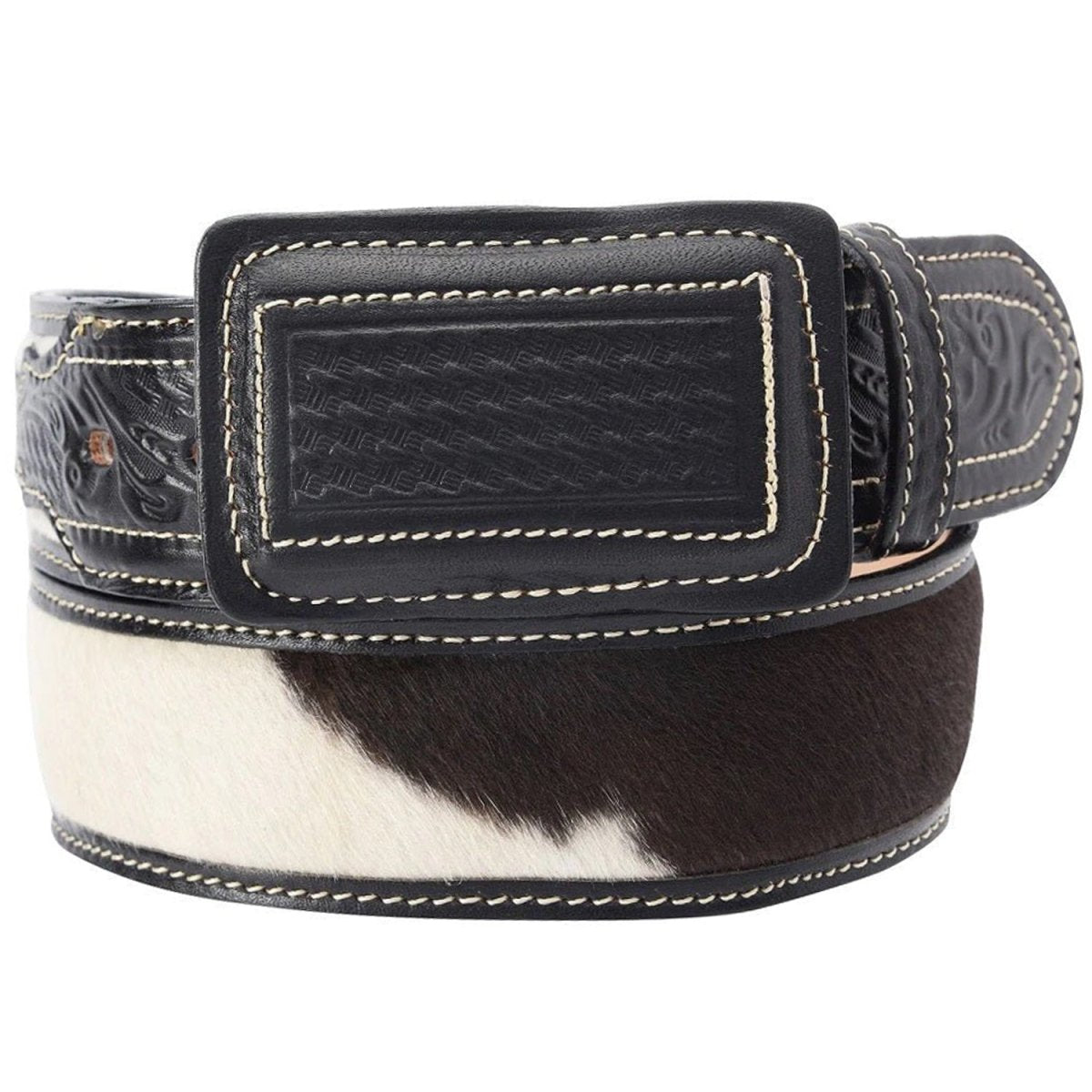 Cinto Charro de Cuero con Pelo de Vaca de 2" imp-14321 - Impormexico