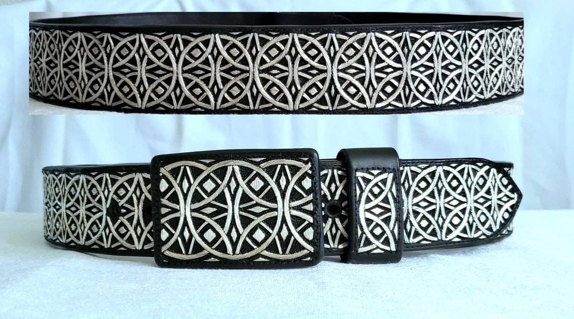 Cinto de Hilo de Plata Fino Original para Hombre WD-1902 - Caballo Bronco