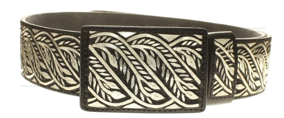 Cinto de Hilo de Plata Fino Original para Hombre WD-1903 - Caballo Bronco