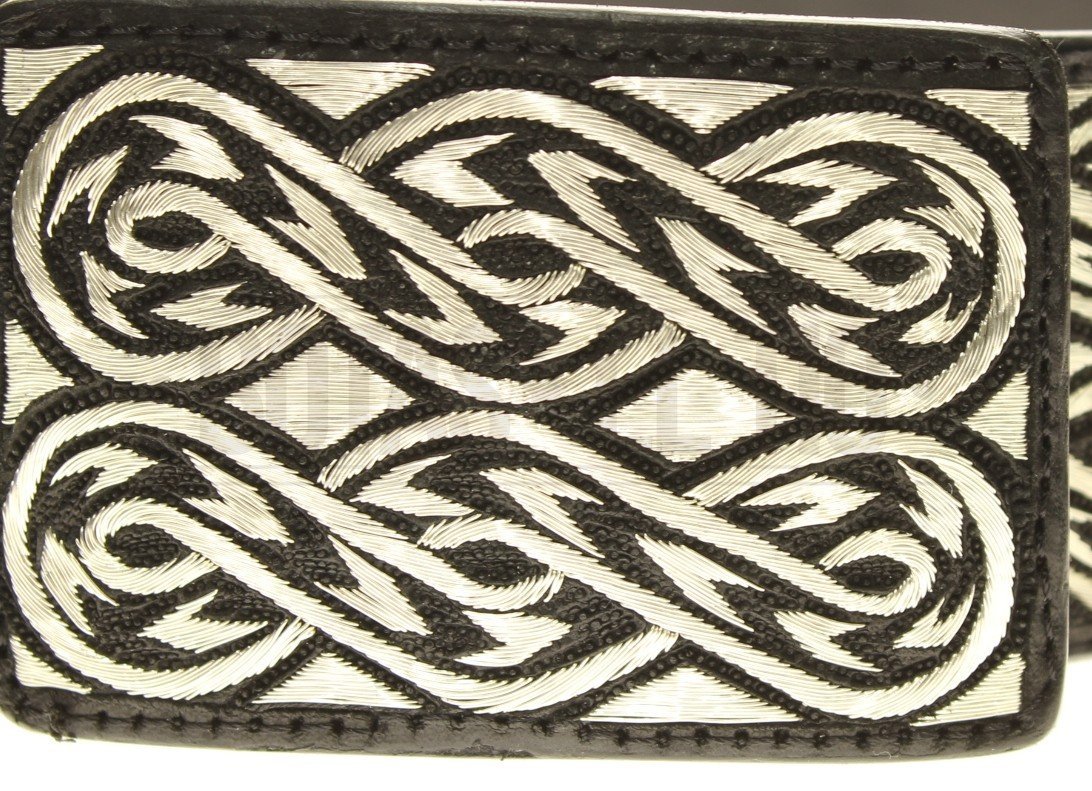 Cinto de Hilo de Plata Fino Original para Hombre WD-1904 - Caballo Bronco