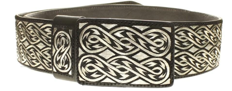 Cinto de Hilo de Plata Fino Original para Hombre WD-1904 - Caballo Bronco