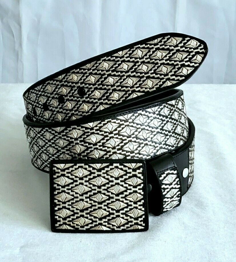 Cinto de Hilo de Plata Fino Original para Hombre WD-1905 - Caballo Bronco