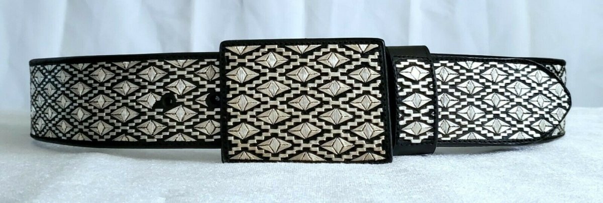 Cinto de Hilo de Plata Fino Original para Hombre WD-1905 - Caballo Bronco