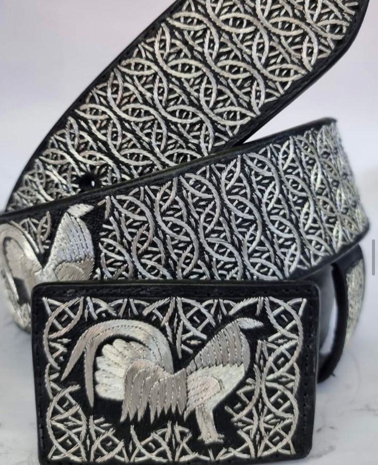 Cinto de Hilo de Plata Fino Original para Hombre WD-1910 - Caballo Bronco