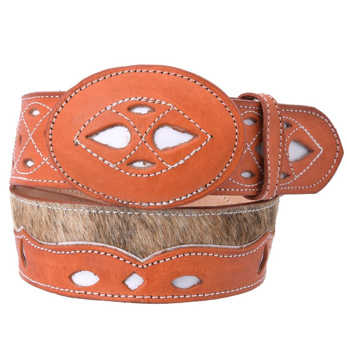 Cinto Vaquero con Pelo de Vaca WD-1572 - White Diamonds