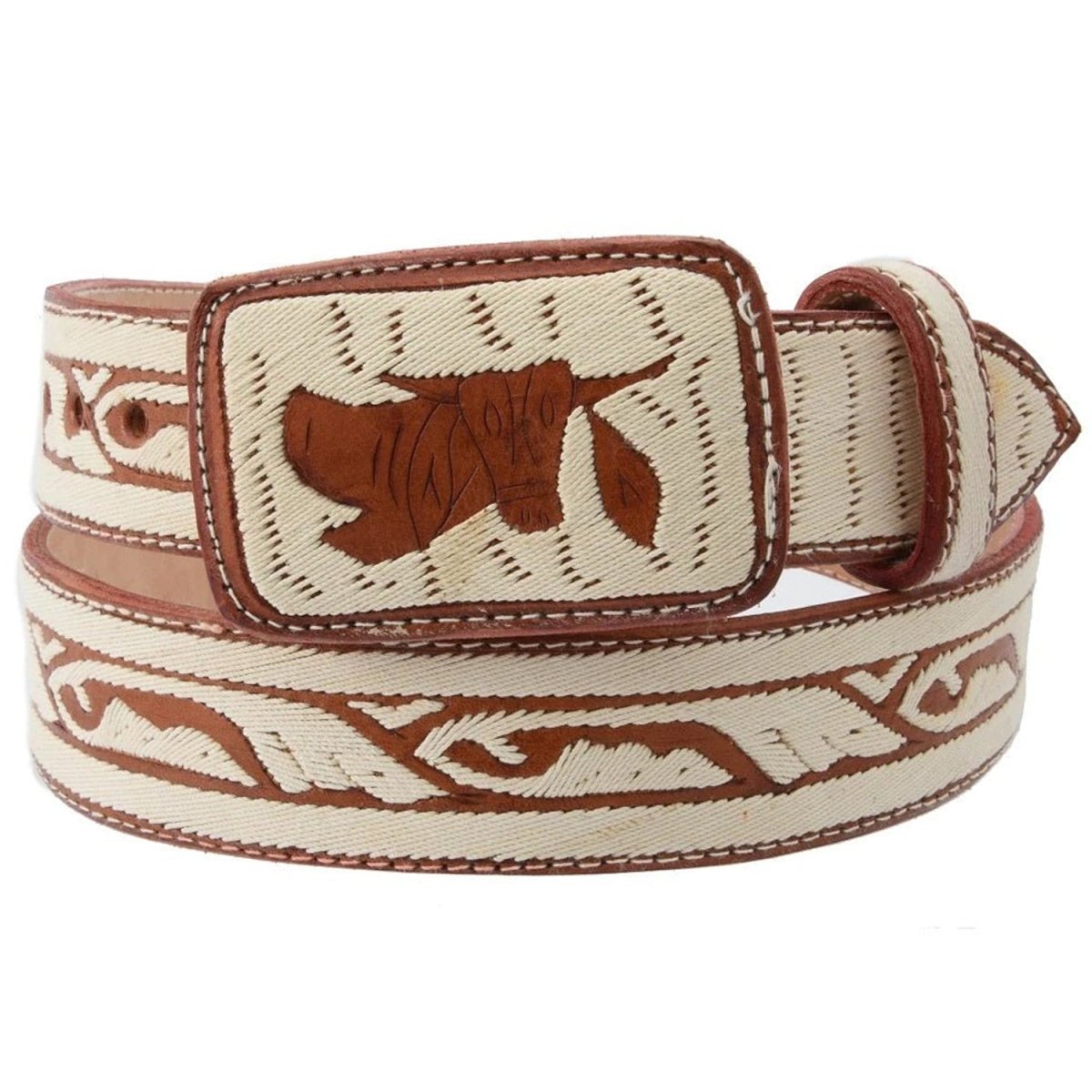 Cinto Vaquero de Cuero Bordado imp-13205 - Impormexico