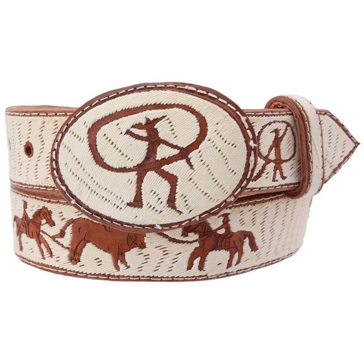 Cinto Vaquero de Cuero Bordado imp-13216 - Impormexico