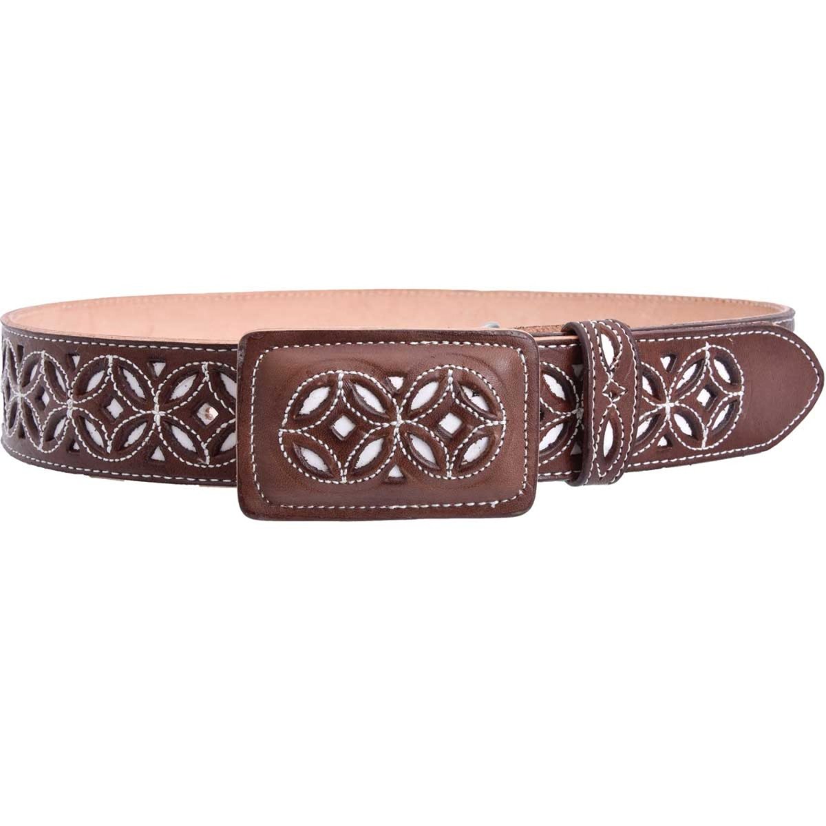 Cinto Vaquero Navajeado de Cuero WD-1535 - White Diamonds