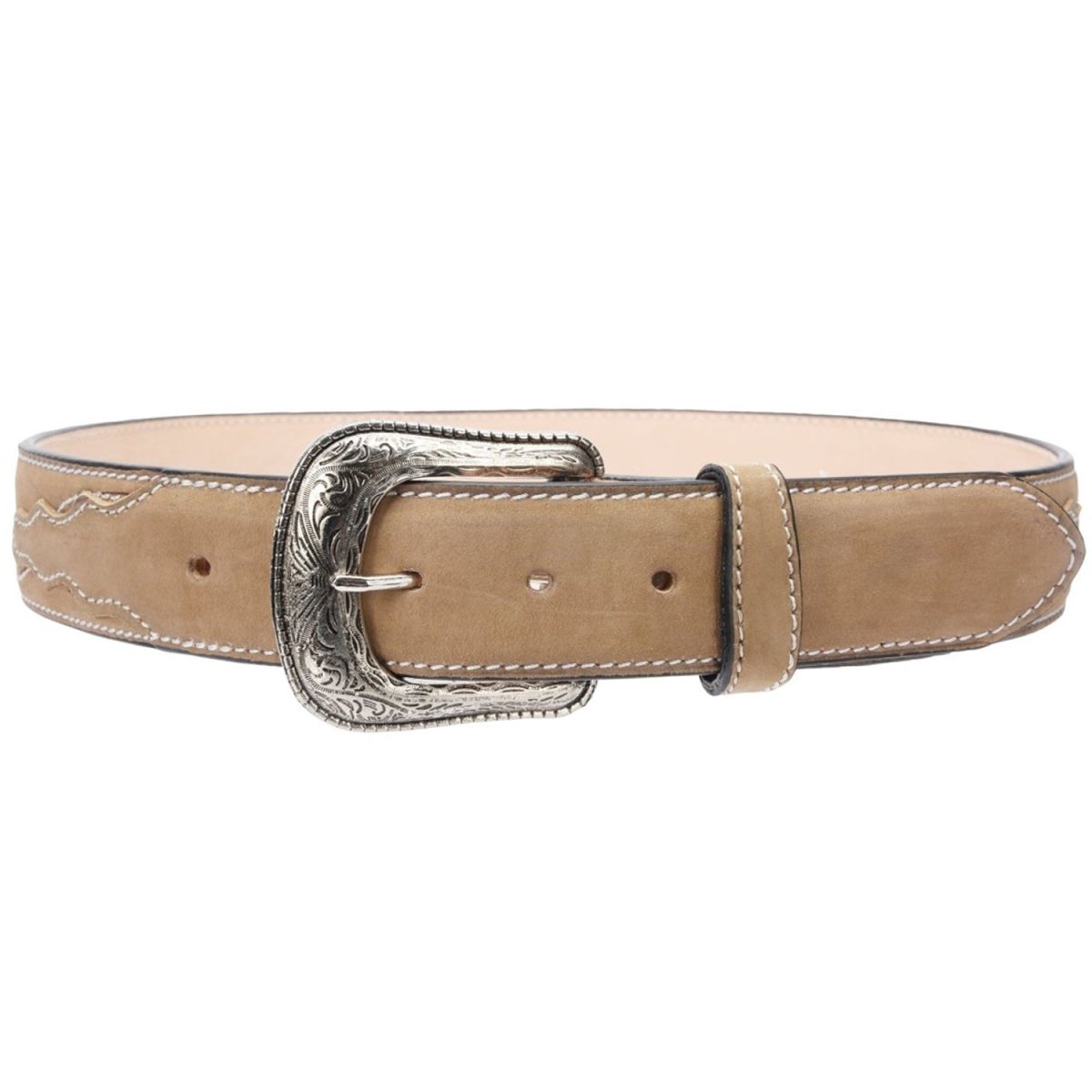 Cinto Vaquero para Mujer de Cuero Original Color Beige WD-1590 - White Diamonds Boots