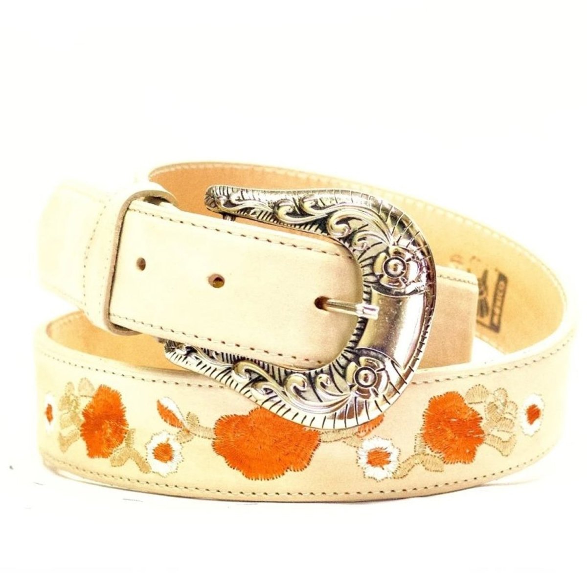 Cinto Vaquero para Mujer de Gamuza Original Color Hueso ROD-415HUE - Rodeo Imports