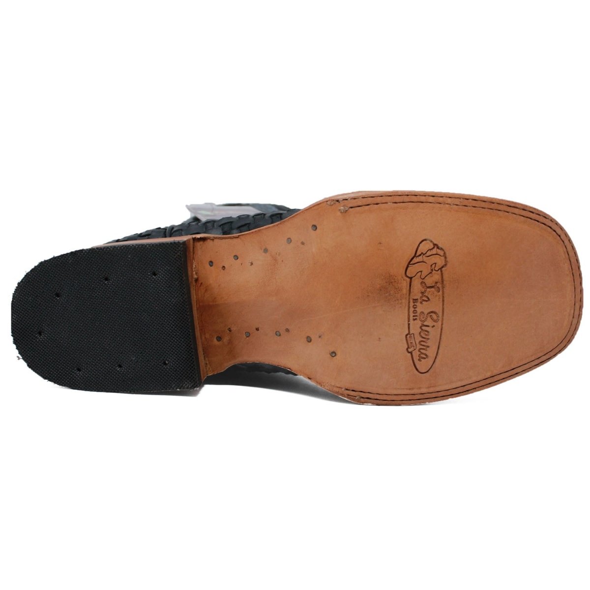 Copy of Men's Petatillo Woven Bulldog Square Toe Boots - Black - LA CARRETA