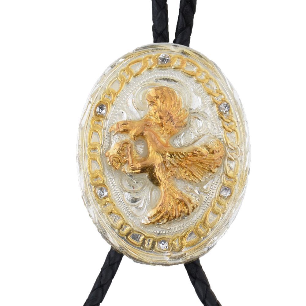 Corbatín Gallo Dorada en óvalo CORB01 - Caballo Bronco