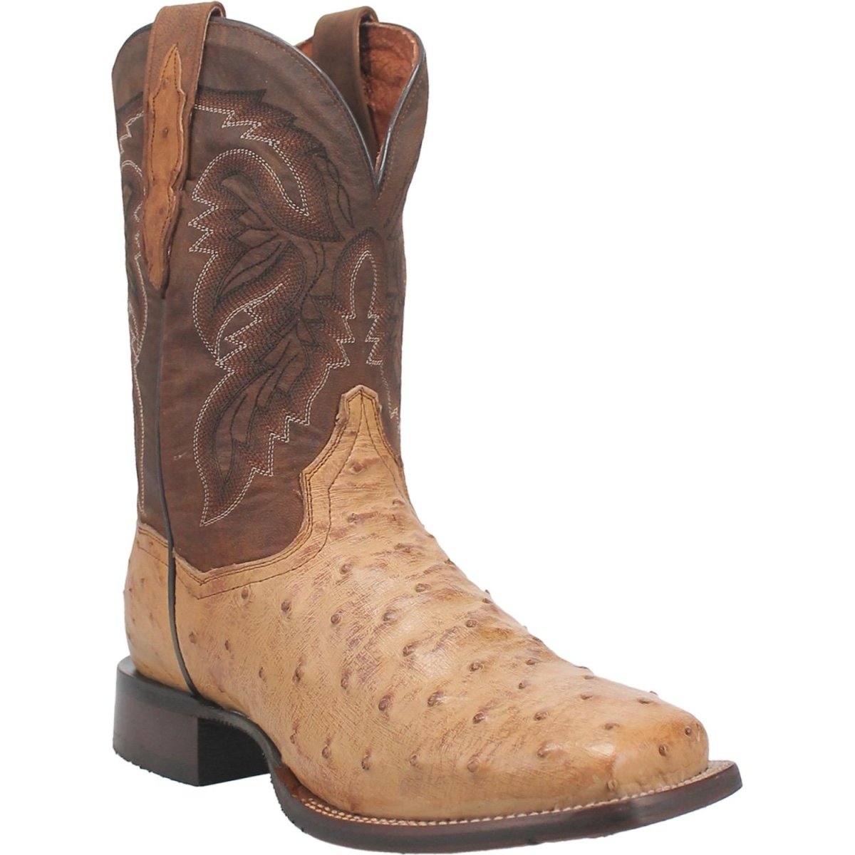 Dan Post Men's Alamosa Full Quill Ostrich Square Toe Boots - Sand - Dan Post Boots
