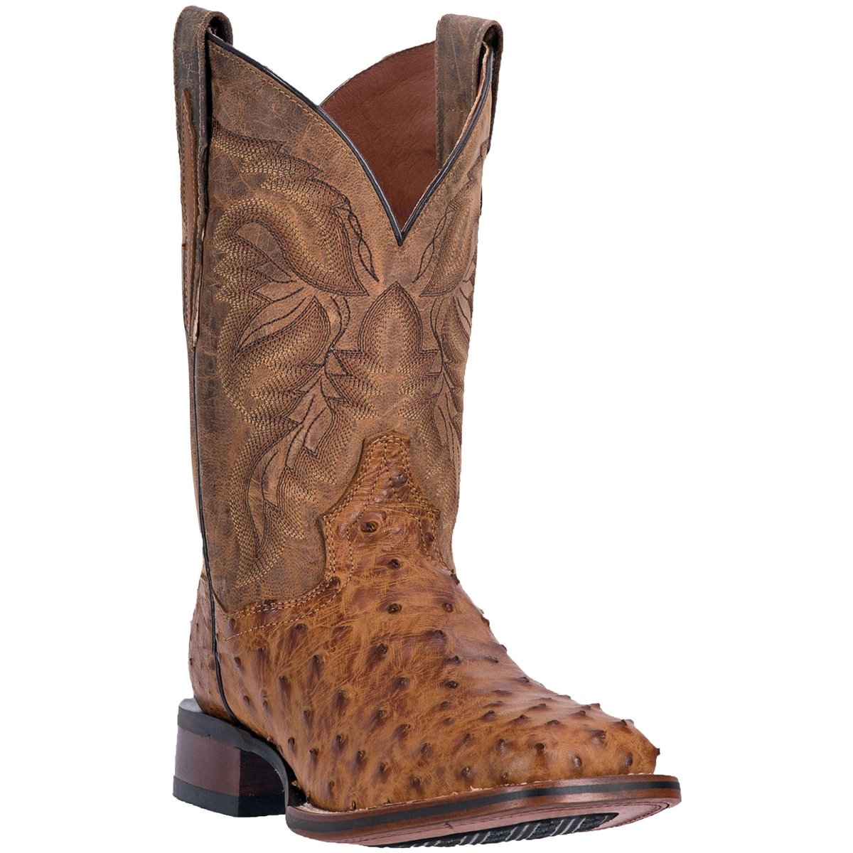Dan Post Men's Alamosa Full Quill Ostrich Square Toe Boots - Tan - Dan Post Boots
