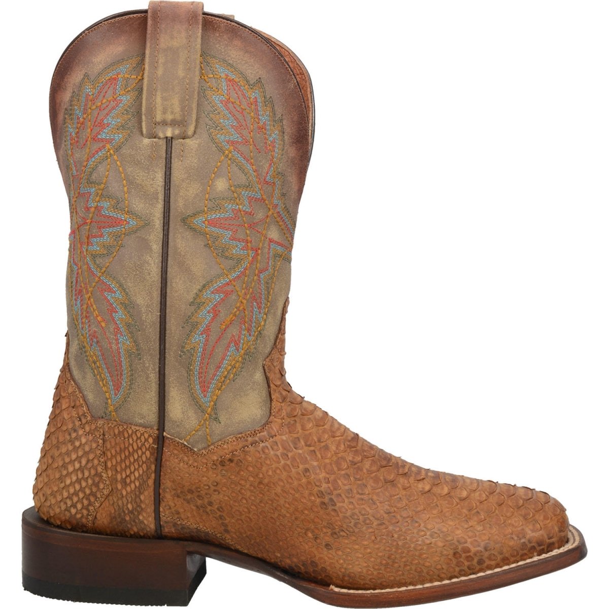 Dan Post Men's Dry Gulch Python Snakeskin Square Toe Boots - Tan - Dan Post Boots