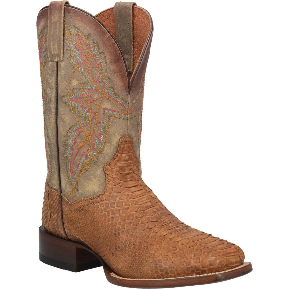 Dan Post Men's Dry Gulch Python Snakeskin Square Toe Boots - Tan - Dan Post Boots