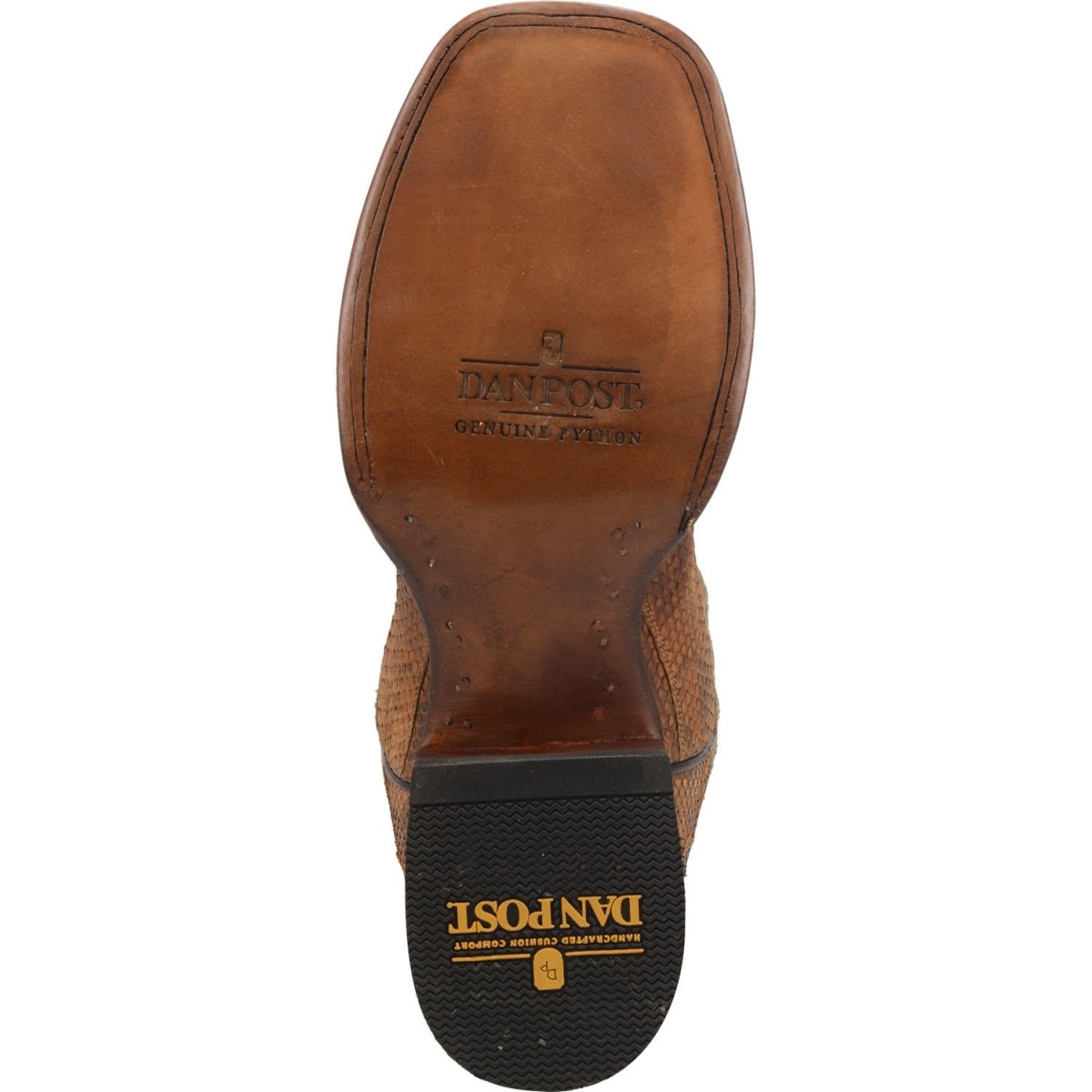 Dan Post Men's Dry Gulch Python Snakeskin Square Toe Boots - Tan - Dan Post Boots