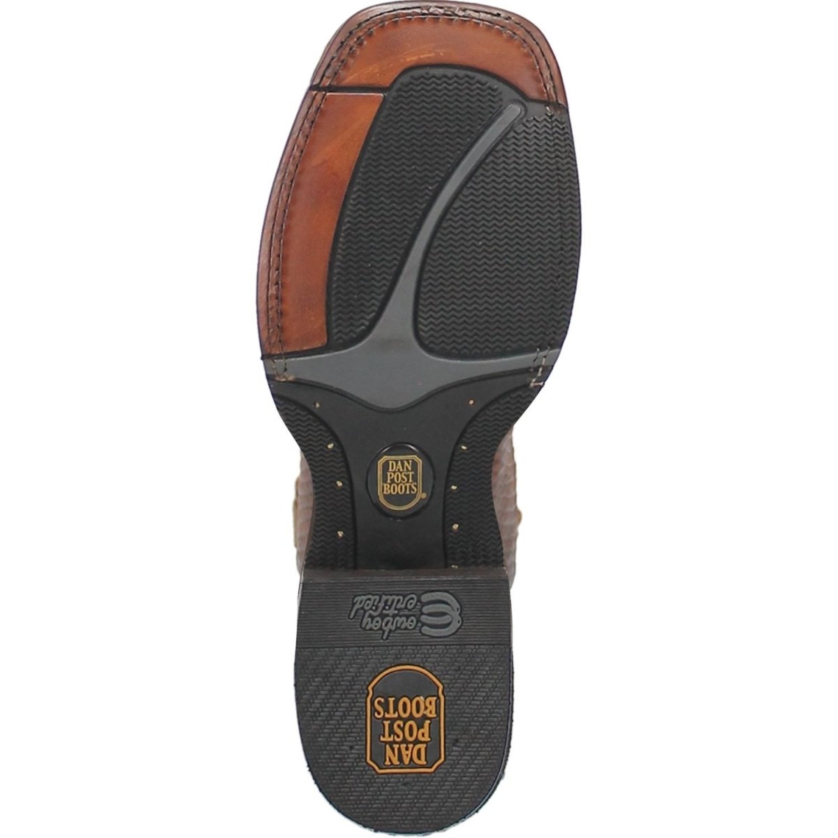 Dan Post Men's KA Python Print Leather Square Toe Boots - Brown - Dan Post Boots