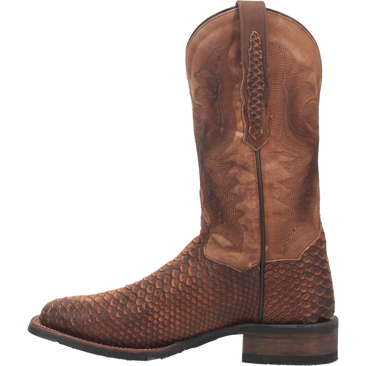 Dan Post Men's KA Python Print Leather Square Toe Boots - Brown - Dan Post Boots
