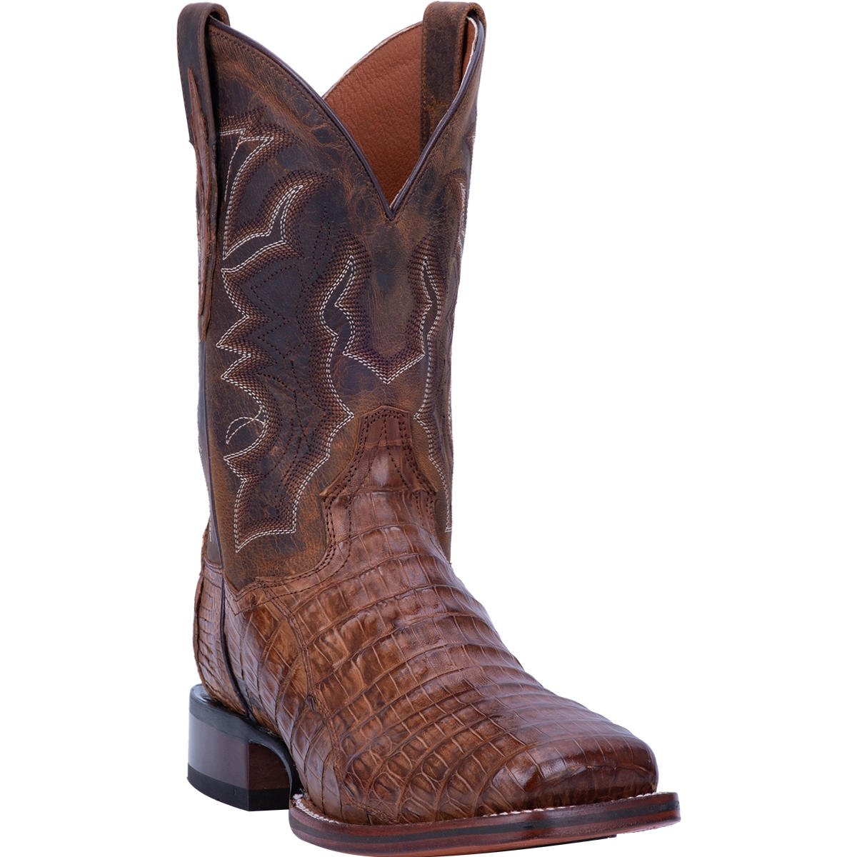 Dan Post Men's Kingly Genuine Caiman Belly Square Toe Boots - Bay Apache - Dan Post Boots