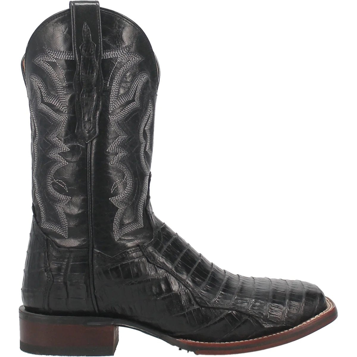 Dan Post Men's Kingly Genuine Caiman Belly Square Toe Boots - Black - Dan Post Boots