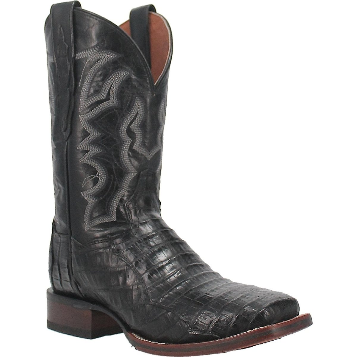 Dan Post Men's Kingly Genuine Caiman Belly Square Toe Boots - Black - Dan Post Boots