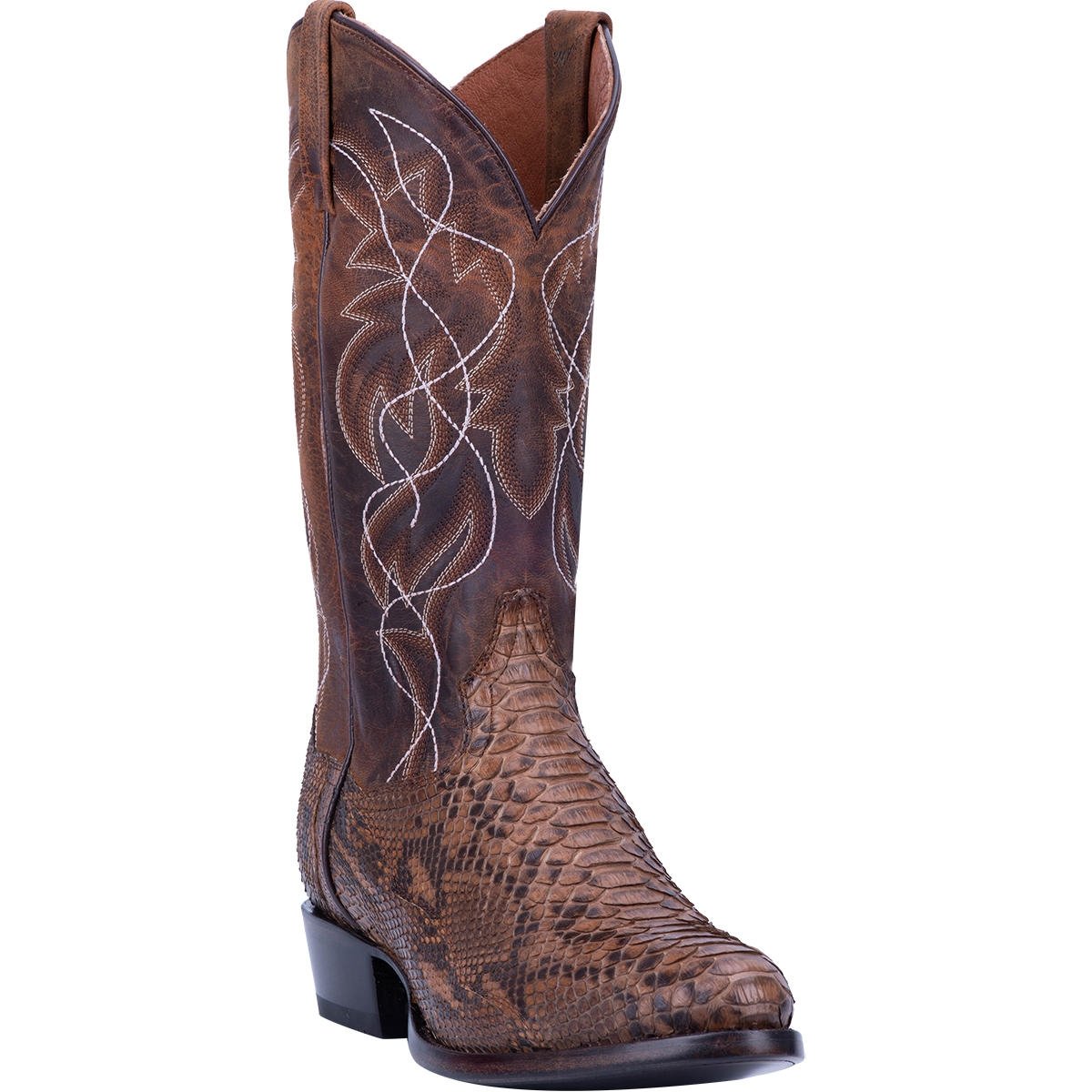 Dan Post Men's Manning Python Snakeskin Round Toe Boots - Bay Apache - Dan Post Boots