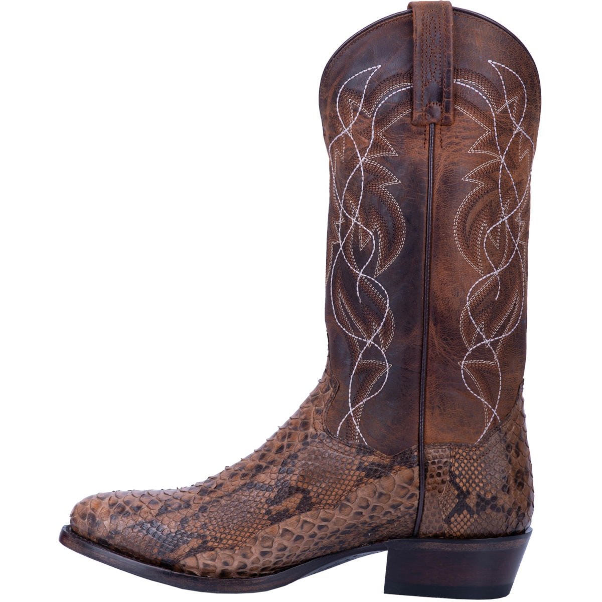 Dan Post Men's Manning Python Snakeskin Round Toe Boots - Bay Apache - Dan Post Boots