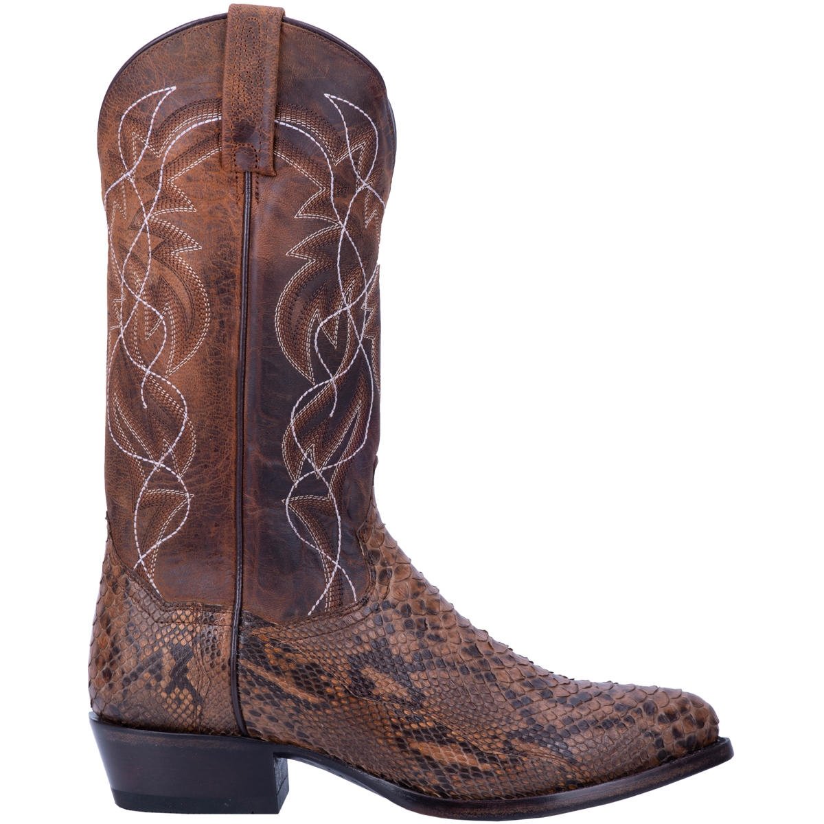 Dan Post Men's Manning Python Snakeskin Round Toe Boots - Bay Apache - Dan Post Boots