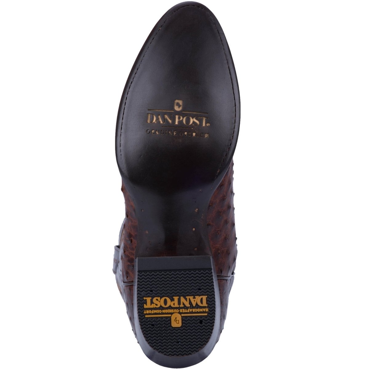 Dan Post Men's Pershing Full Quill Ostrich Round Toe Boots - Brass - Dan Post Boots