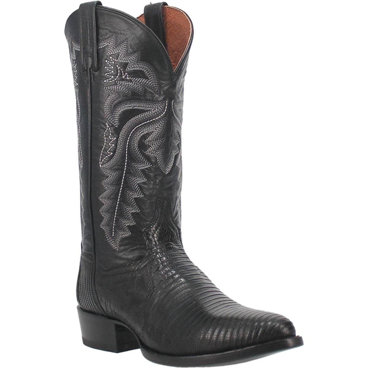 Dan Post Men's Winston Genuine Lizard Round Toe Boots - Black - Dan Post Boots
