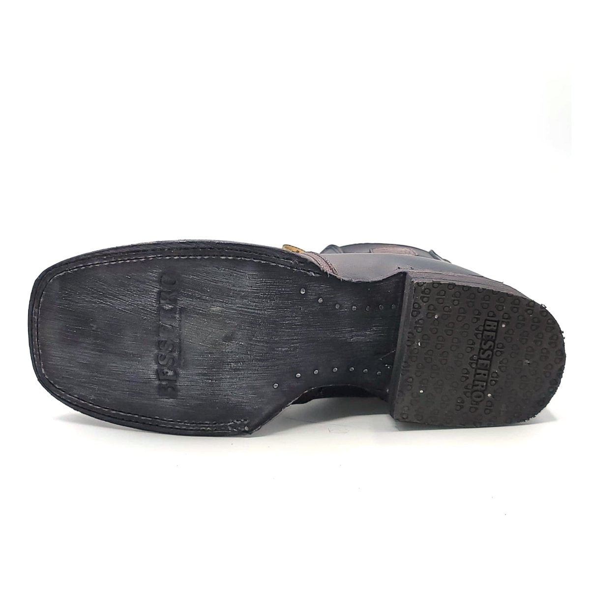 El Besserro Men's Lizard Print Square Toe Ankle Boots Burgundy - Besserro