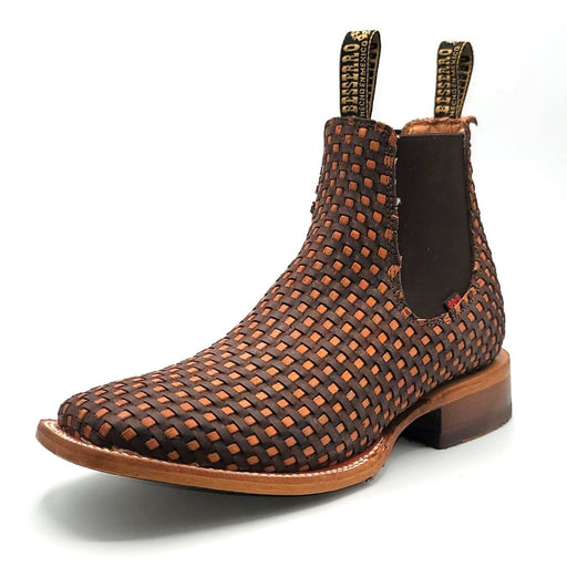 El Besserro Men's Petatillo Leather Square Toe Ankle Boots Brown - Hooch Boots