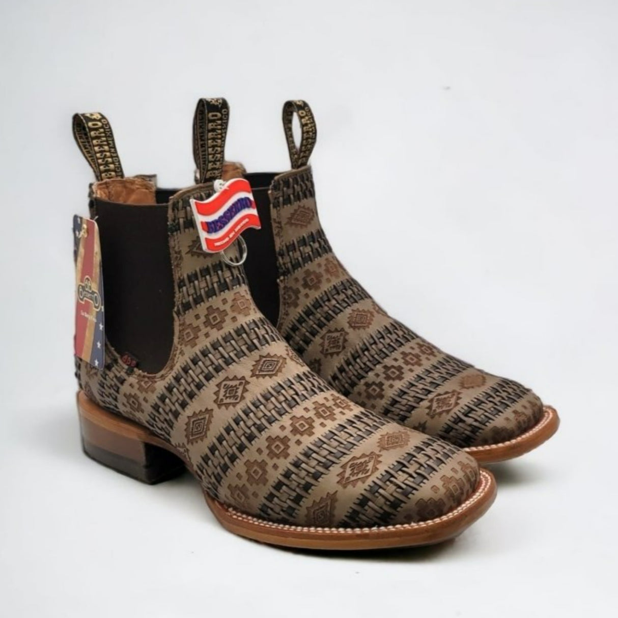 El Besserro Men's Petatillo Leather Square Toe Ankle Boots Capuchino - Hooch Boots