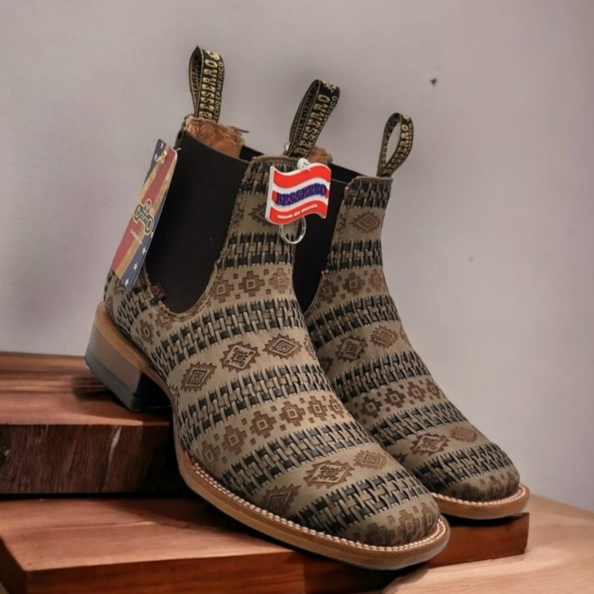 El Besserro Men's Petatillo Leather Square Toe Ankle Boots Capuchino - Hooch Boots