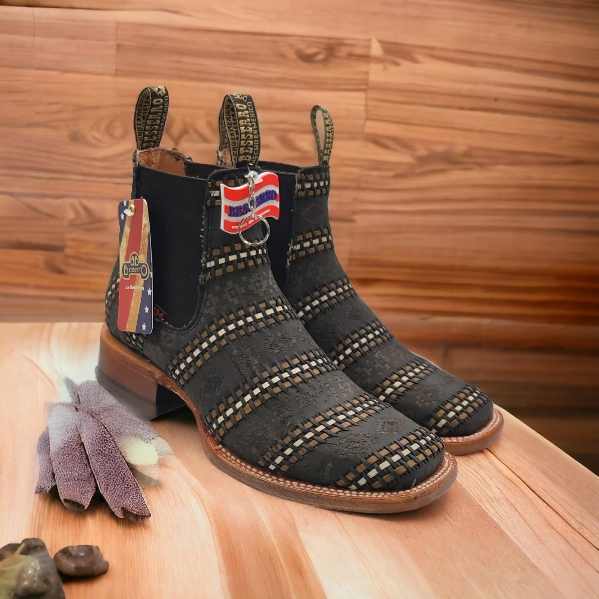 El Besserro Men's Petatillo Leather Square Toe Ankle Boots Dark Brown - Hooch Boots