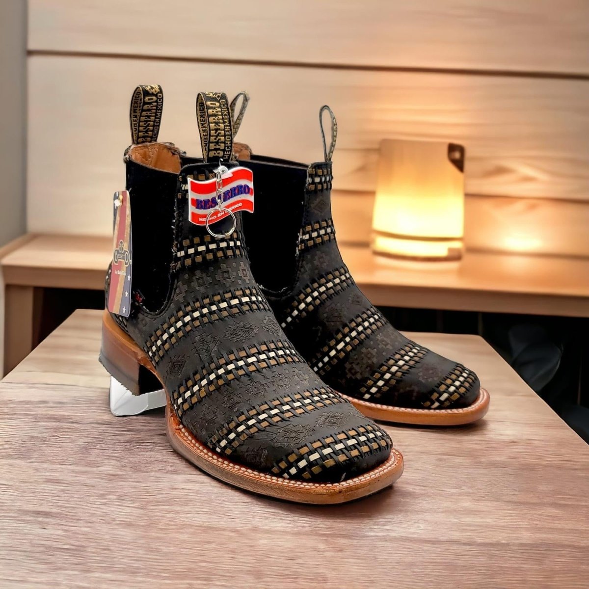 El Besserro Men's Petatillo Leather Square Toe Ankle Boots Dark Brown - Hooch Boots