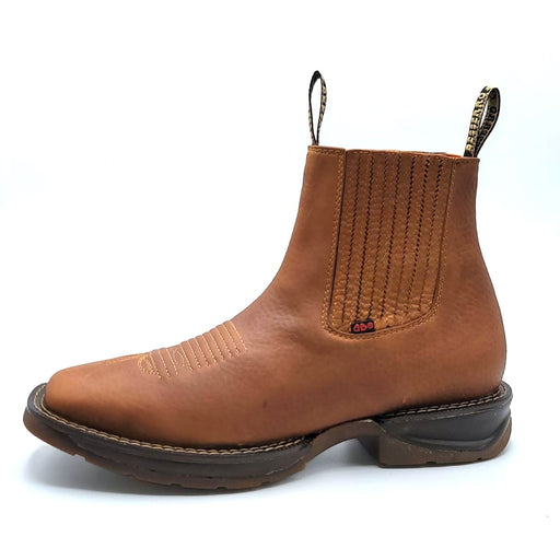 El Besserro Men's Square Toe Leather Ankle Boots Honey - Hooch Boots