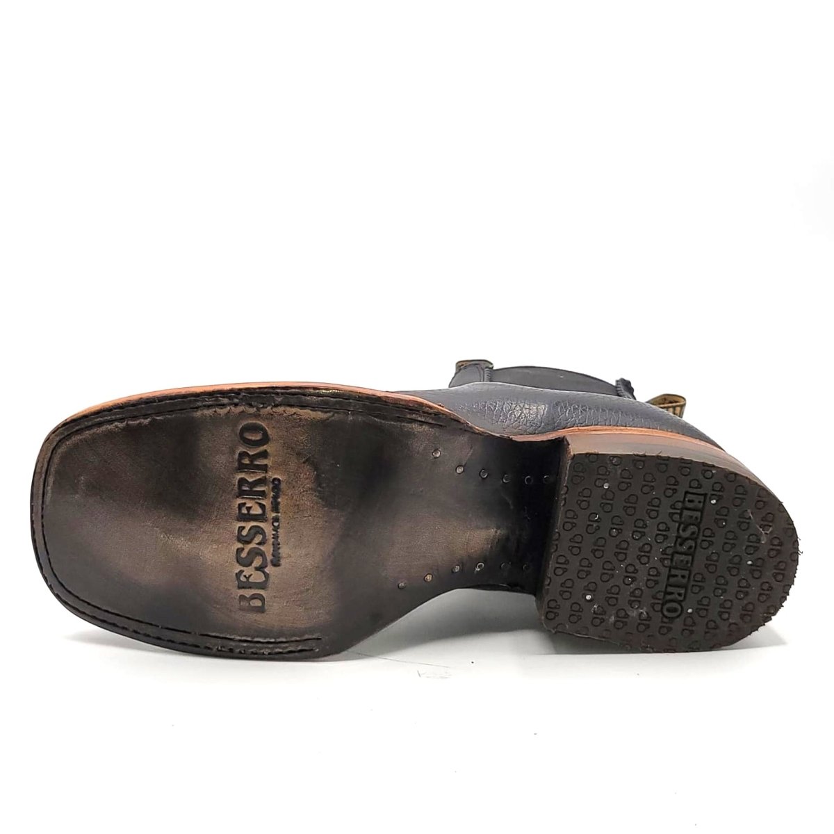 El Besserro Women's Square Toe Leather Ankle Boots Black - Hooch Boots