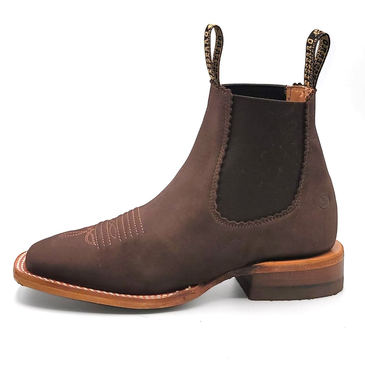 El Besserro Women's Square Toe Leather Ankle Boots Brown - Hooch Boots