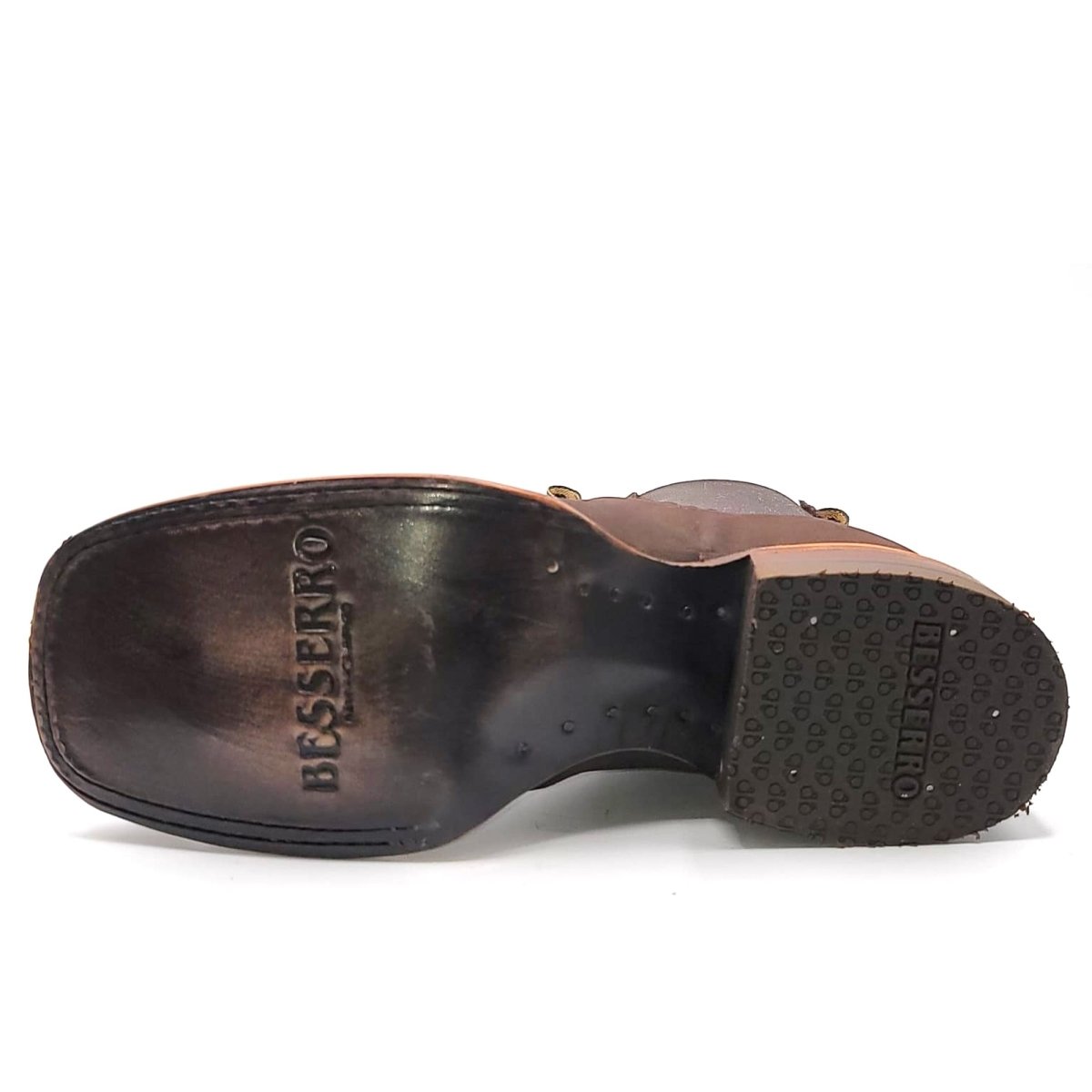 El Besserro Women's Square Toe Leather Ankle Boots Brown - Hooch Boots