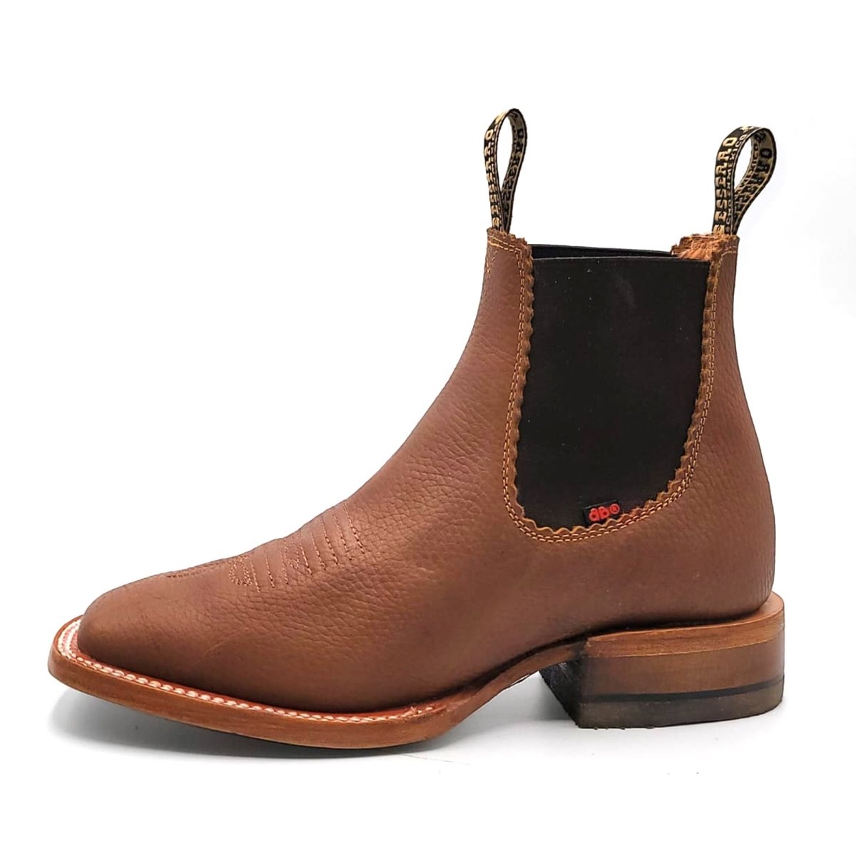 El Besserro Women's Square Toe Leather Ankle Boots Honey - Hooch Boots