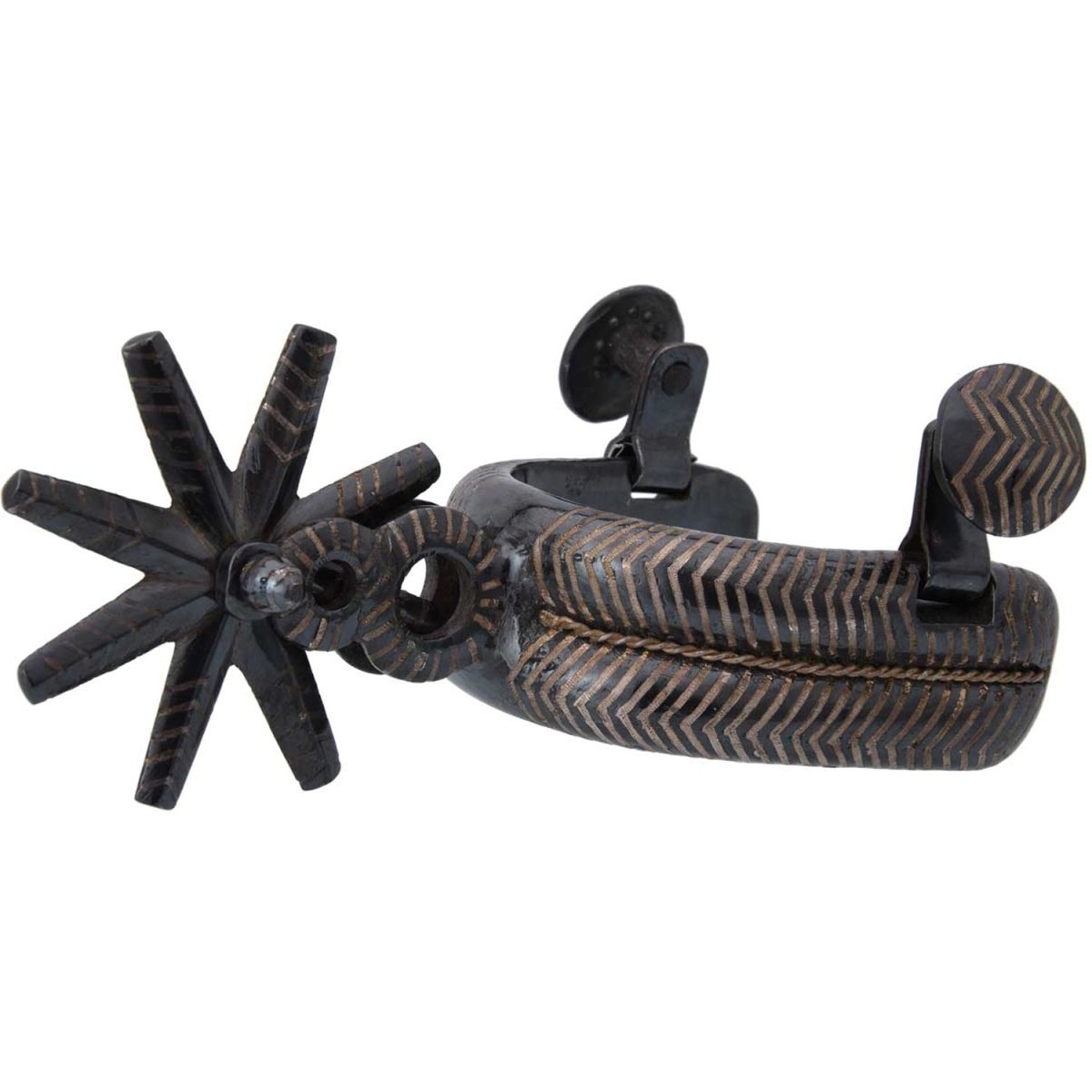 Espuelas Mil Rayas de Pavon Color Negro WD-1216 - White Diamonds Boots